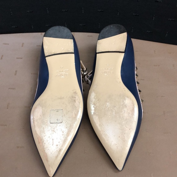 Valentino Garavani women’s rockstud caged navy flats with ankle strap size EU 41 - Picture 7 of 9